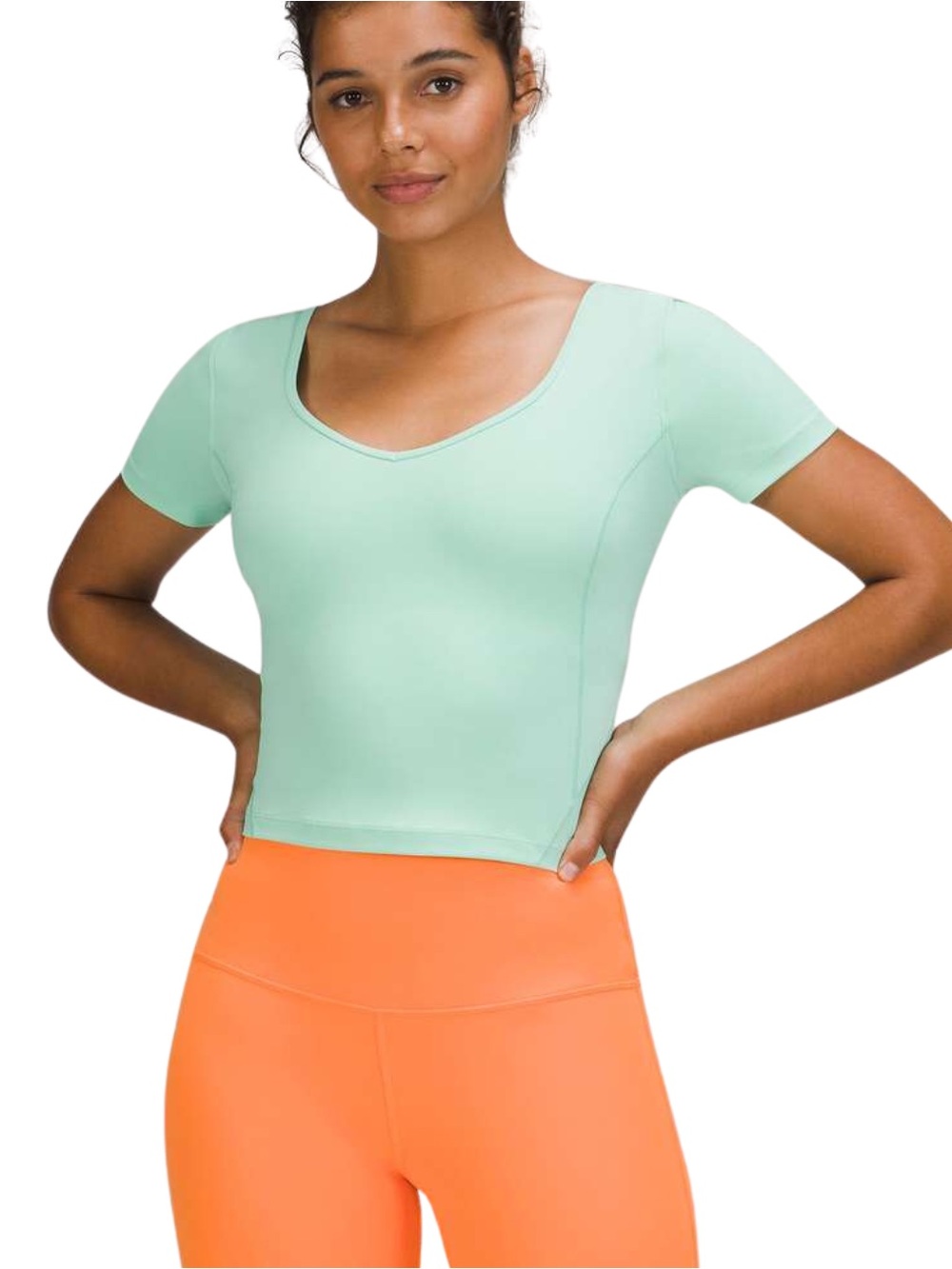 Lululemon Align Wild Mint Nulu Cropped Shirt Size 6